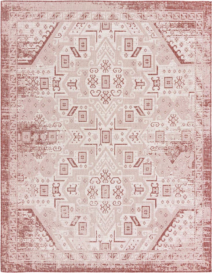 Detail image of 10' x 10' Easy-Clean Aztec Indoor / Outdoor Square Rug