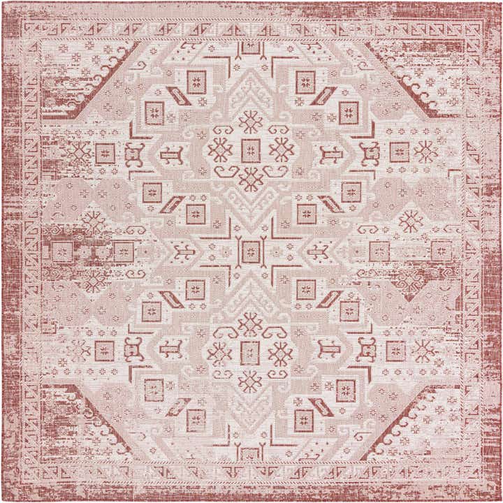 10' x 10' Easy-Clean Aztec Indoor / Outdoor Square Rug