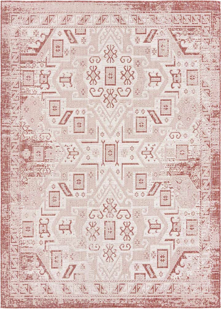7' 10 x 7' 10 Easy-Clean Aztec Indoor / Outdoor Square Rug