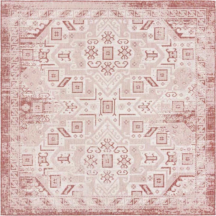7' 10 x 7' 10 Easy-Clean Aztec Indoor / Outdoor Square Rug
