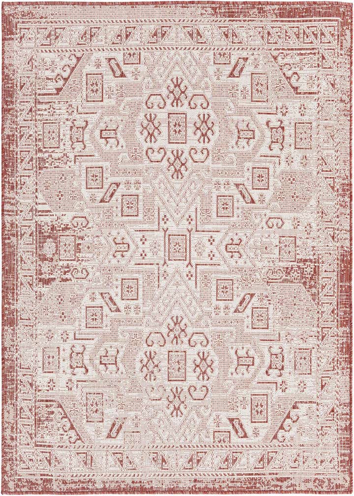 5' 3 x 5' 3 Easy-Clean Aztec Indoor / Outdoor Square Rug