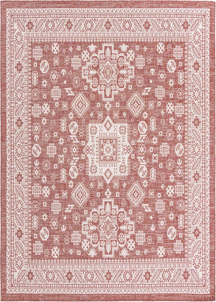 10' x 10' Easy-Clean Aztec Indoor / Outdoor Square Rug