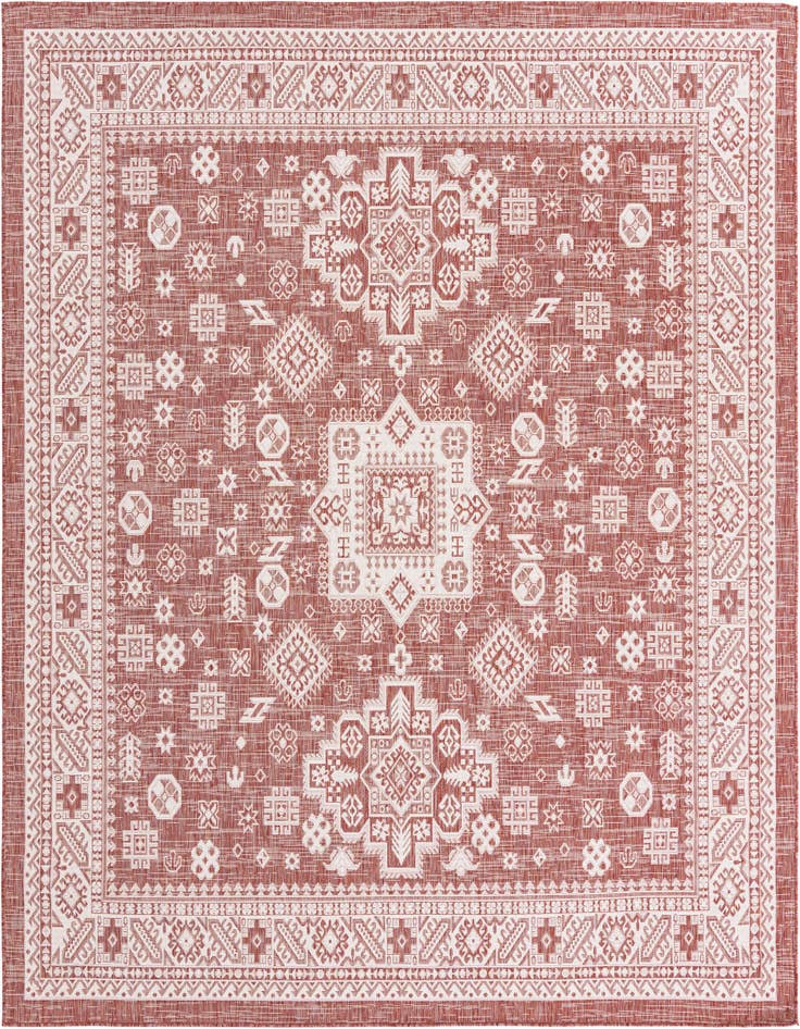 Detail image of 10' x 10' Easy-Clean Aztec Indoor / Outdoor Square Rug