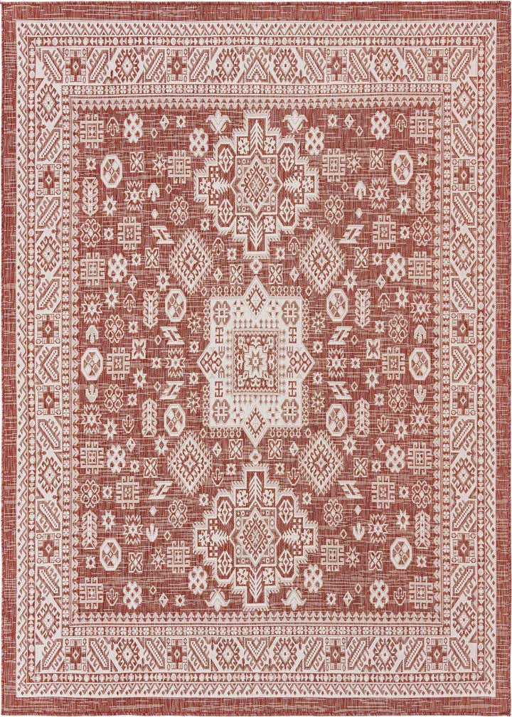 7' 10 x 7' 10 Easy-Clean Aztec Indoor / Outdoor Square Rug
