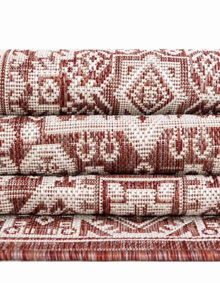 Detail image of 10' x 10' Easy-Clean Aztec Indoor / Outdoor Square Rug