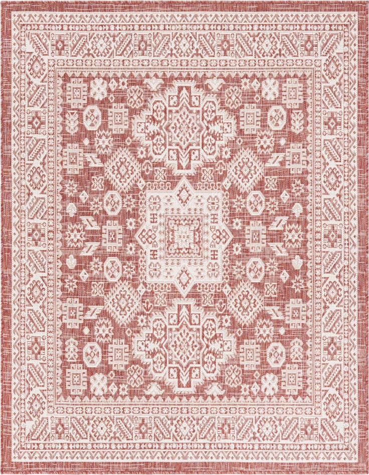 Detail image of 5' 3 x 5' 3 Easy-Clean Aztec Indoor / Outdoor Square Rug