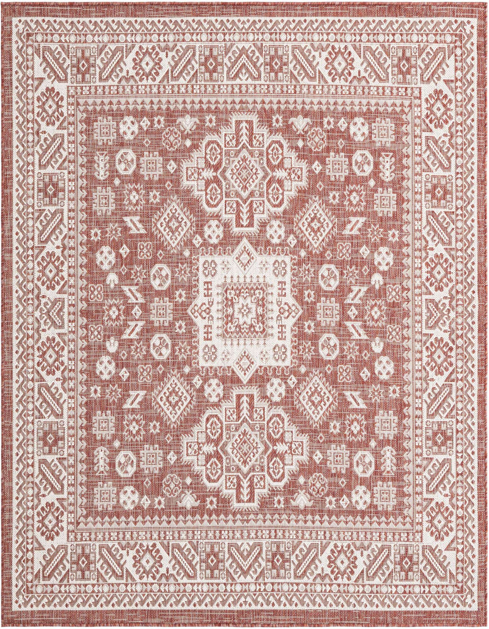 6' x 6' Easy-Clean Aztec Indoor / Outdoor Square Rug