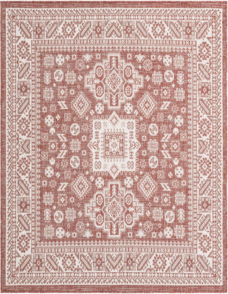 Detail image of 6' x 6' Easy-Clean Aztec Indoor / Outdoor Square Rug