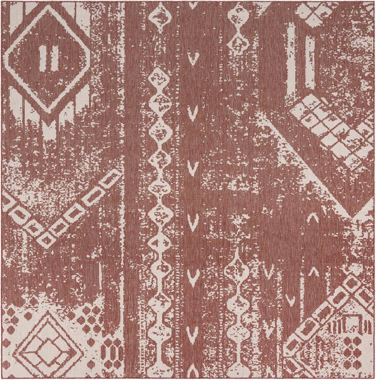 Detail image of 10' 8 x 10' 8 Easy-Clean Bohemian Indoor / Outdoor Square Rug