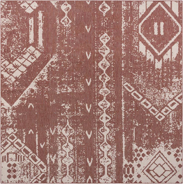 Detail image of 13' x 13' Easy-Clean Bohemian Indoor / Outdoor Square Rug