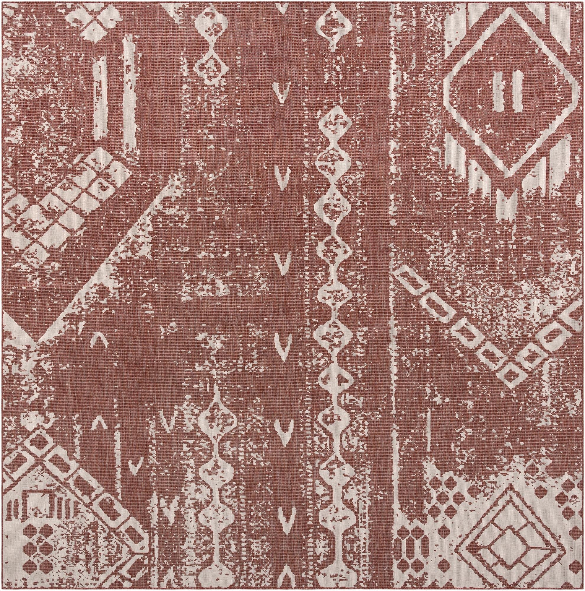 13' x 13'  Washable Bohemian Indoor / Outdoor Square Rug