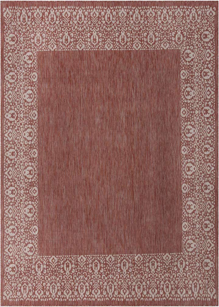 10' 8 x 10' 8 Easy-Clean Border Indoor / Outdoor Square Rug