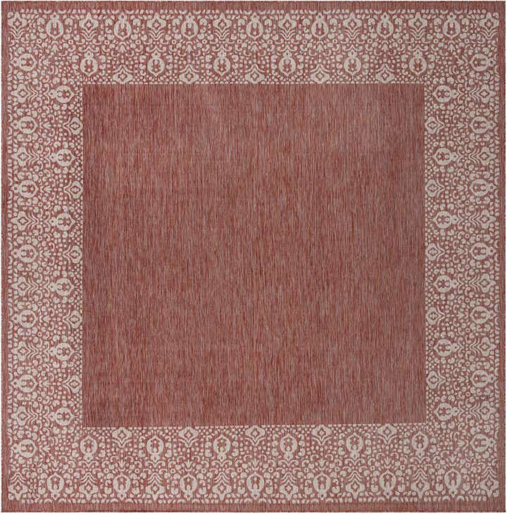 13' x 13' Easy-Clean Border Indoor / Outdoor Square Rug
