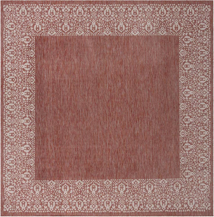 Detail image of 13' x 13' Easy-Clean Border Indoor / Outdoor Square Rug