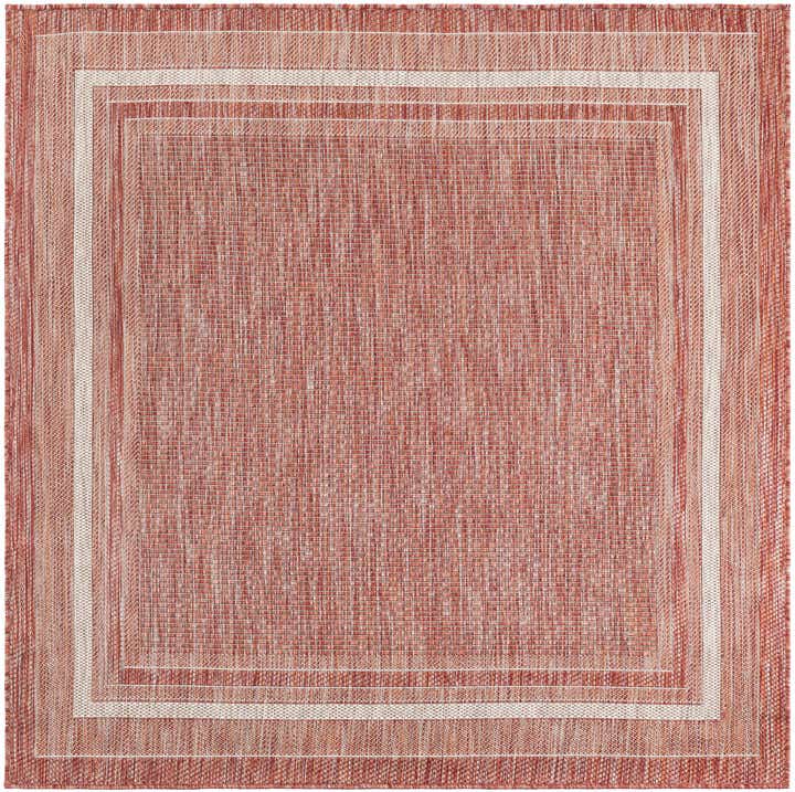 5' 3 x 5' 3 Easy-Clean Border Indoor / Outdoor Square Rug
