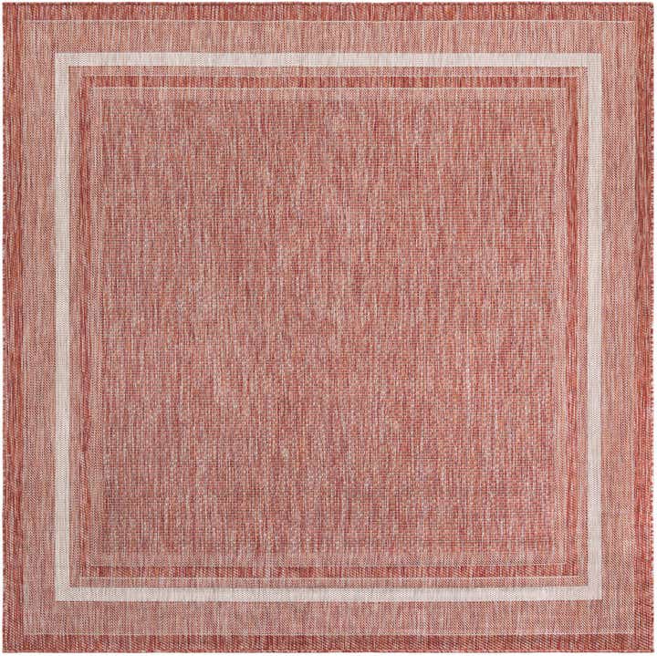 7' 10 x 7' 10 Easy-Clean Border Indoor / Outdoor Square Rug