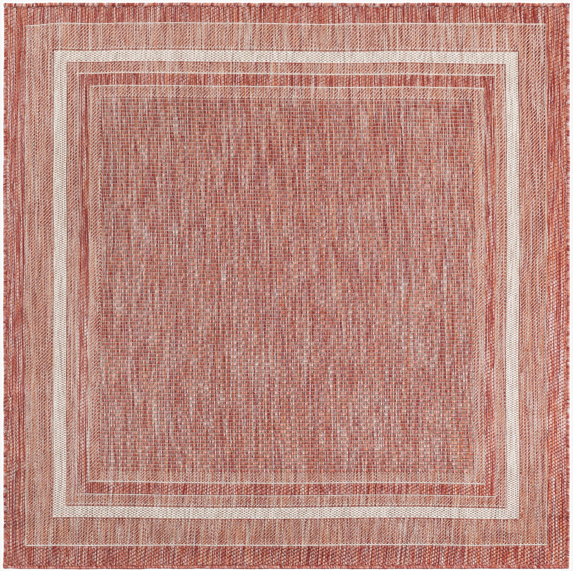 5' 3 x 5' 3  Washable Border Indoor / Outdoor Square Rug