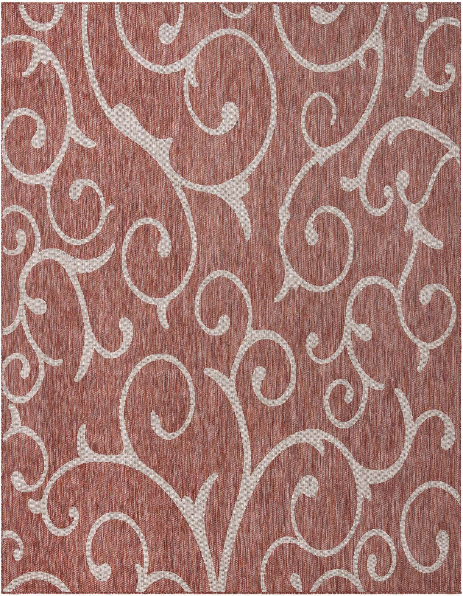 10' 8 x 10' 8 Easy-Clean Botanical Indoor / Outdoor Square Rug