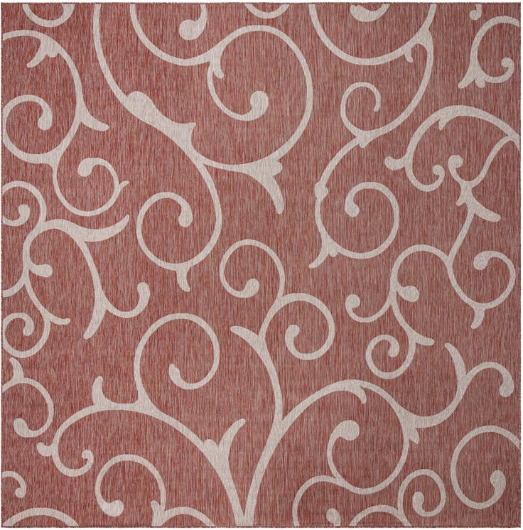 Detail image of 13' x 13' Easy-Clean Botanical Indoor / Outdoor Square Rug