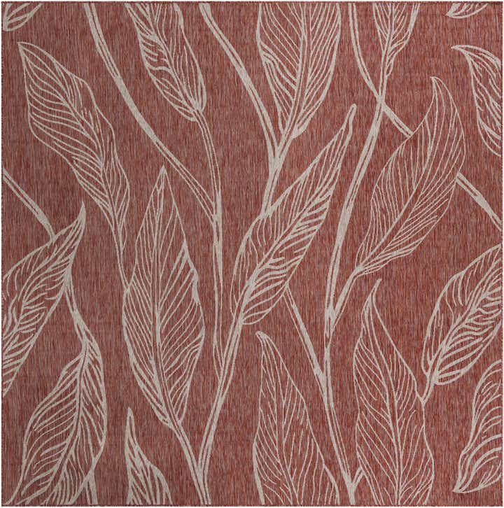 10' 8 x 10' 8 Easy-Clean Botanical Indoor / Outdoor Square Rug