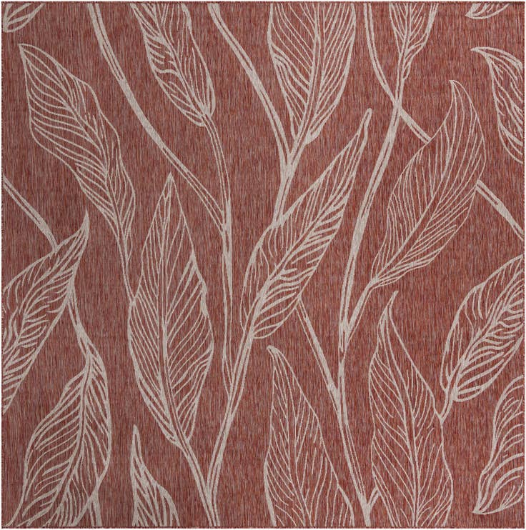 Detail image of 10' 8 x 10' 8 Easy-Clean Botanical Indoor / Outdoor Square Rug