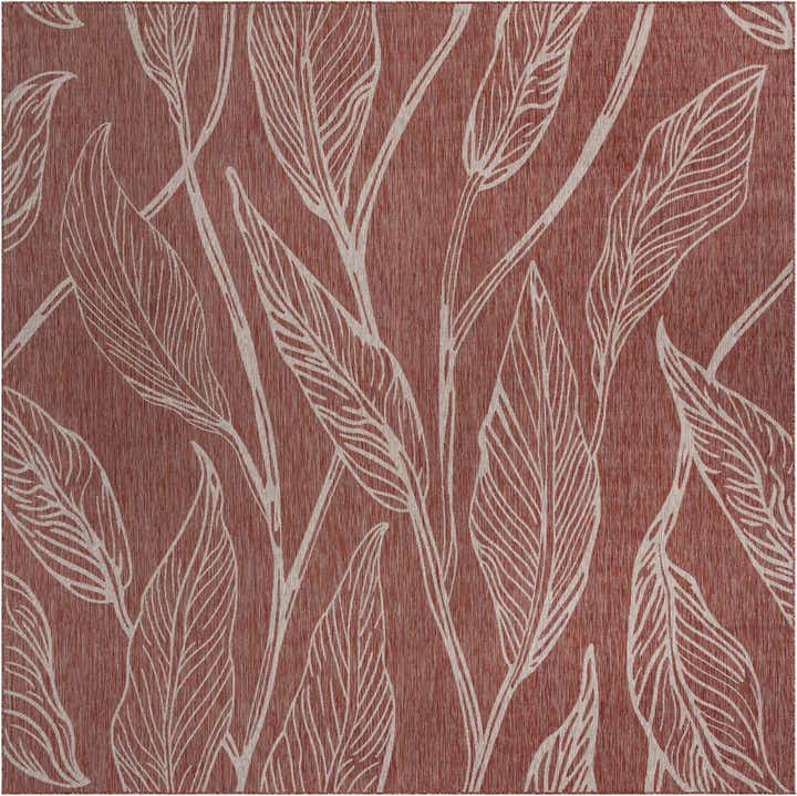 13' x 13' Easy-Clean Botanical Indoor / Outdoor Square Rug