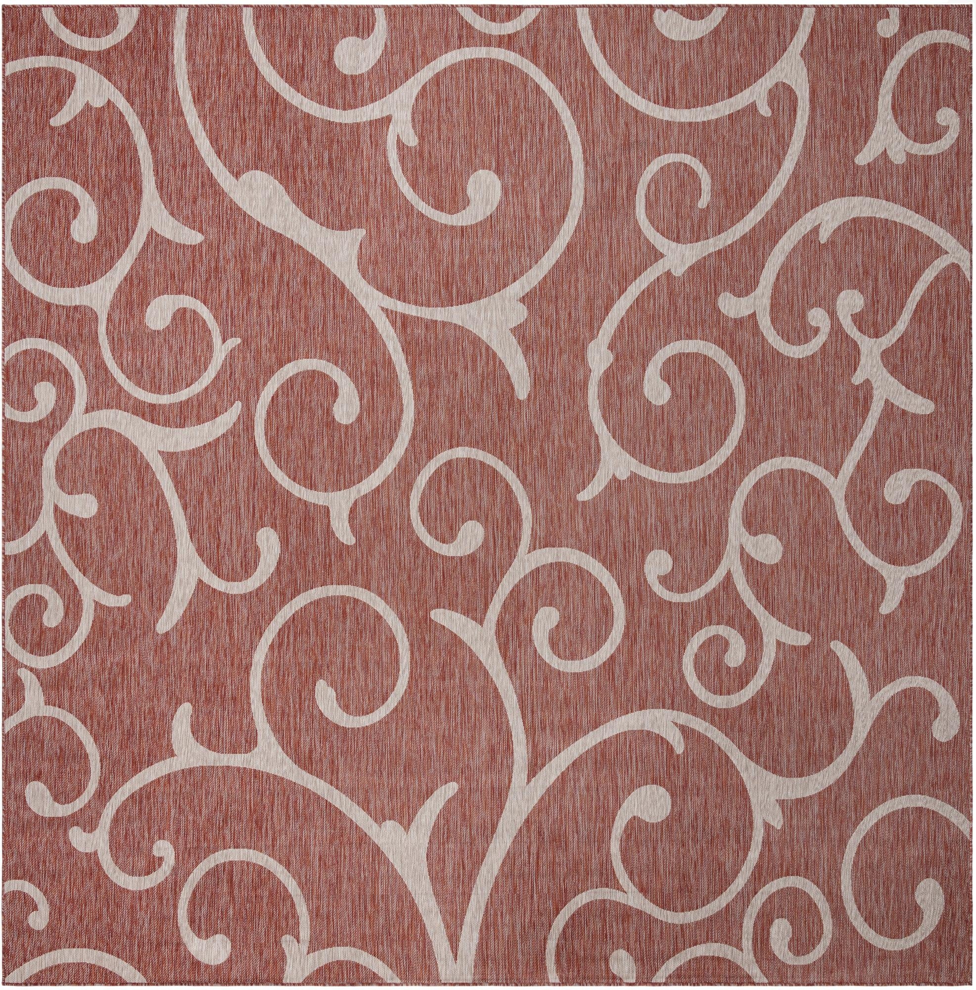 Primary image 13' x 13'  Washable Botanical Indoor / Outdoor Square Rug