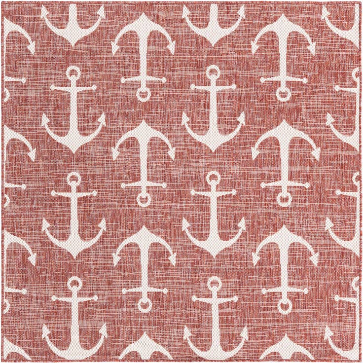 Detail image of 5' 3 x 5' 3 Easy-Clean Coastal Indoor / Outdoor Square Rug