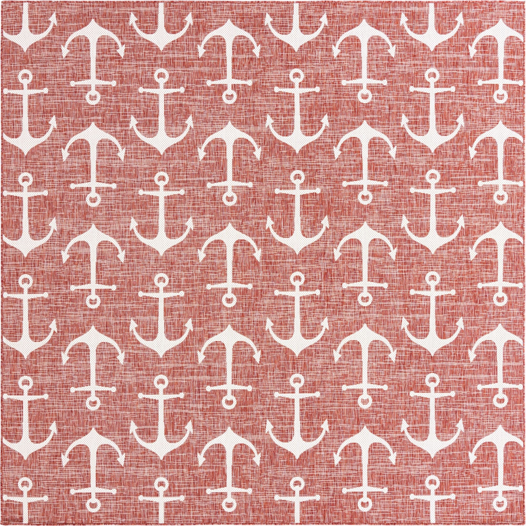 10' x 10'  Washable Coastal Indoor / Outdoor Square Rug