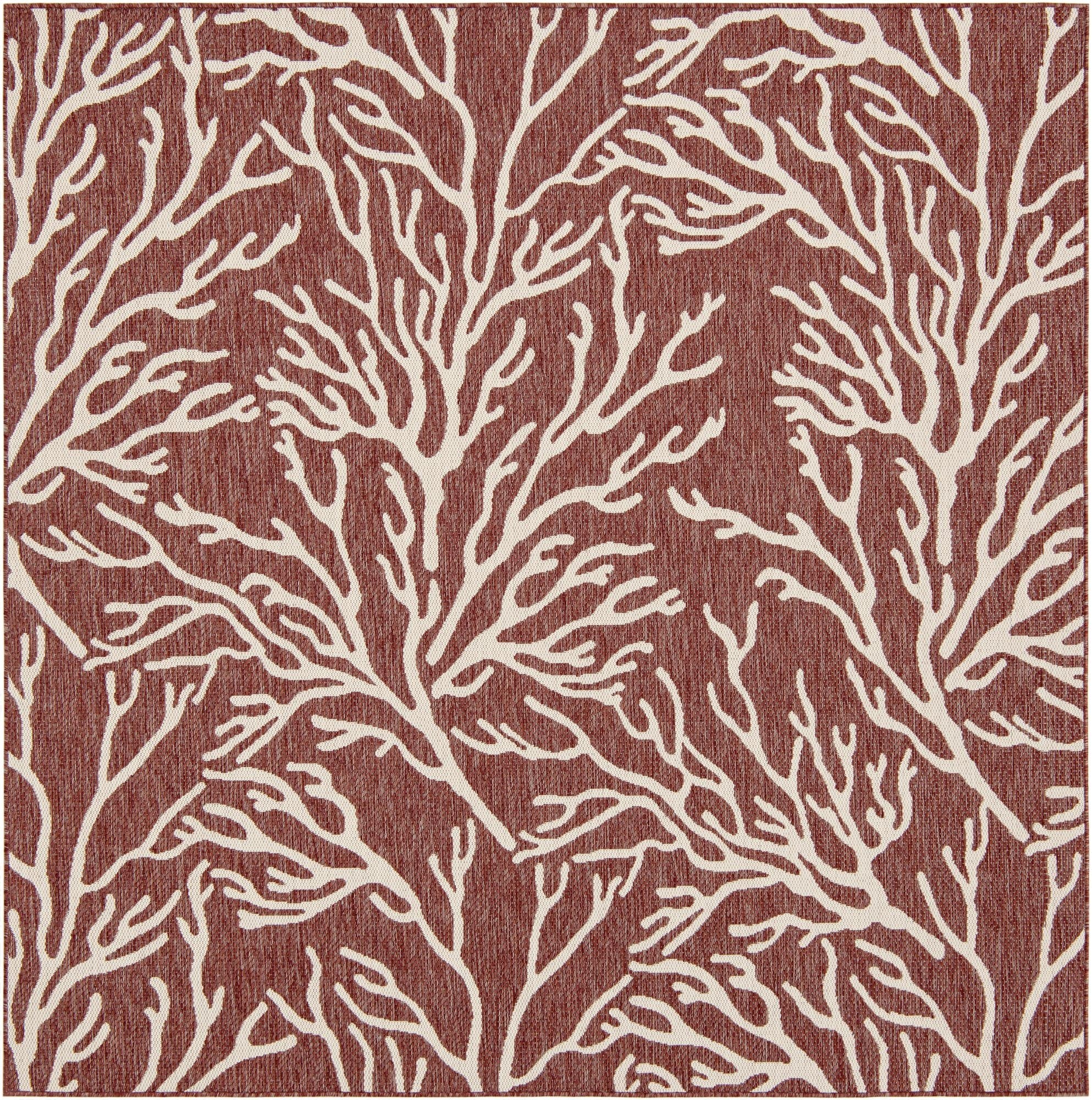 7' 10 x 7' 10  Washable Coastal Indoor / Outdoor Square Rug