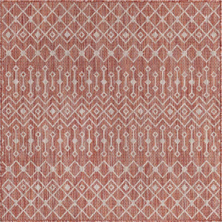 5' 3 x 5' 3 Easy-Clean Lattice Indoor / Outdoor Square Rug