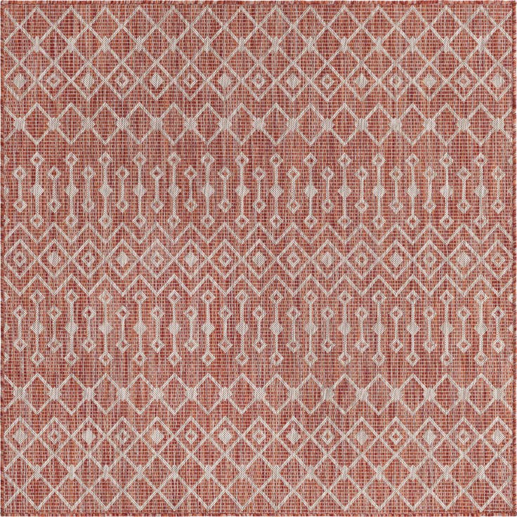 Detail image of 5' 3 x 5' 3 Easy-Clean Lattice Indoor / Outdoor Square Rug