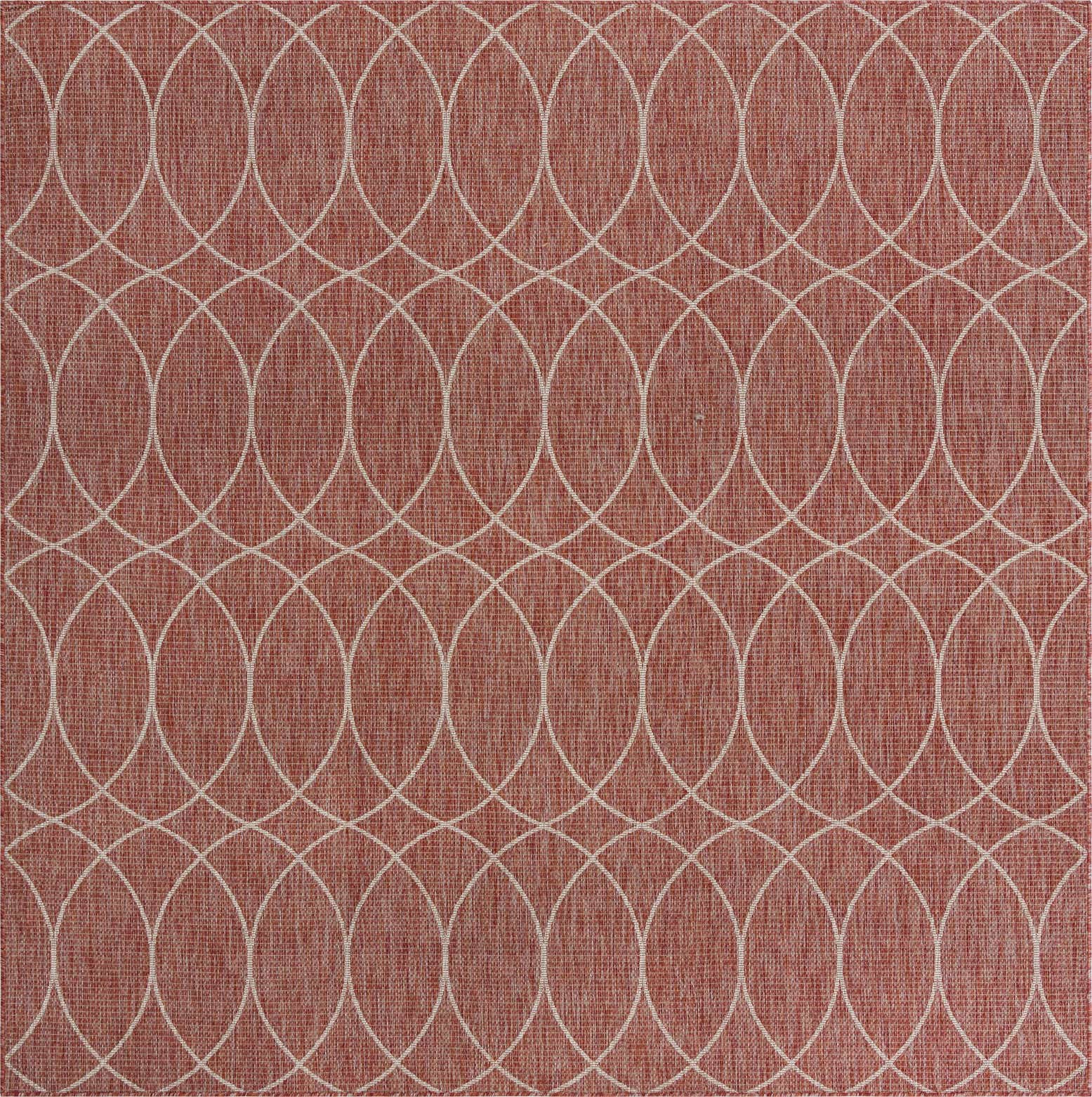 10' x 10' Easy-Clean Lattice Indoor / Outdoor Square Rug