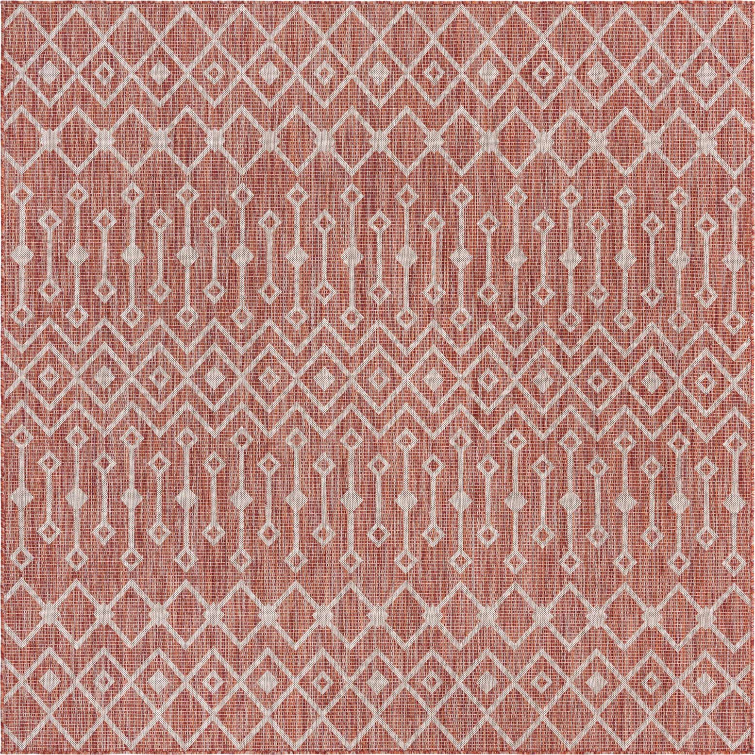 13' x 13' Easy-Clean Lattice Indoor / Outdoor Square Rug