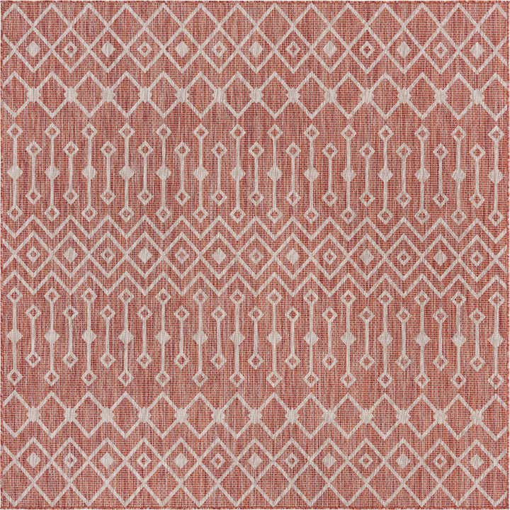 13' x 13' Easy-Clean Lattice Indoor / Outdoor Square Rug