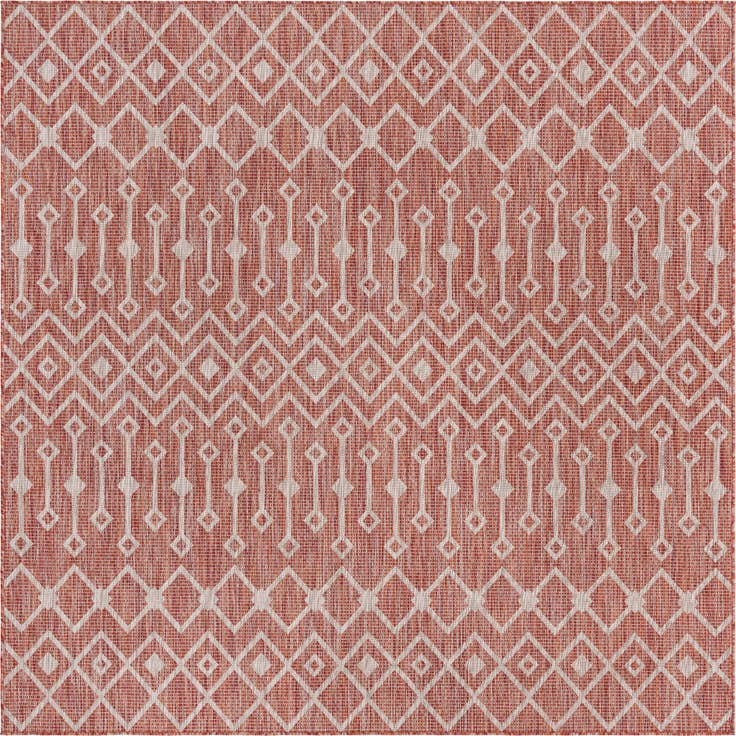 Detail image of 13' x 13' Easy-Clean Lattice Indoor / Outdoor Square Rug