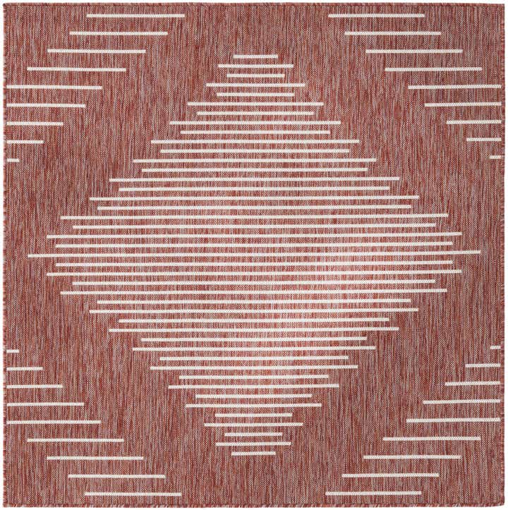5' 3 x 5' 3 Easy-Clean Modern Indoor / Outdoor Square Rug