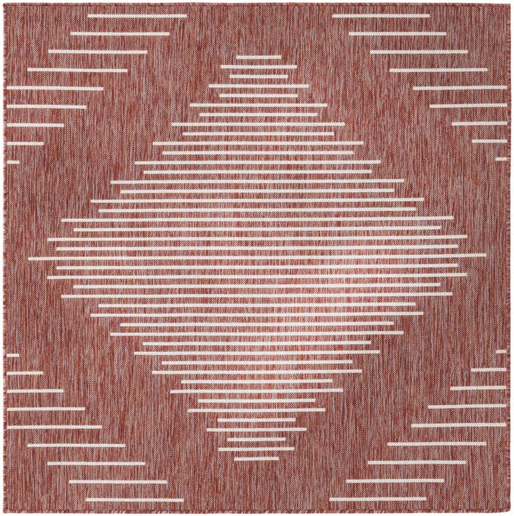 Detail image of 5' 3 x 5' 3 Easy-Clean Modern Indoor / Outdoor Square Rug