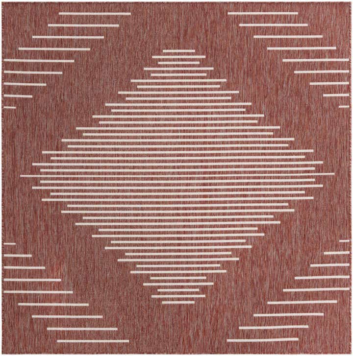 7' x 7' Easy-Clean Modern Indoor / Outdoor Square Rug