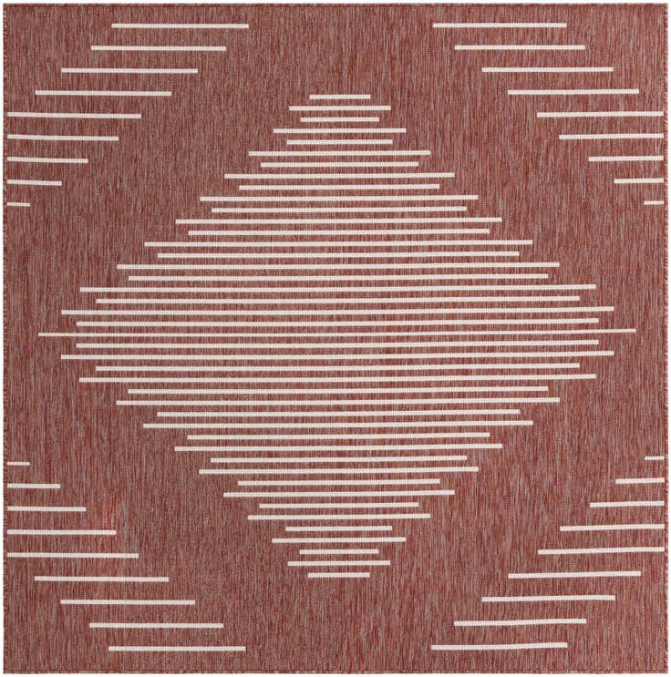 Detail image of 7' x 7' Easy-Clean Modern Indoor / Outdoor Square Rug