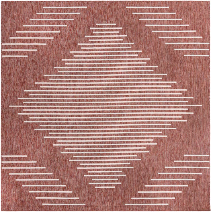 Detail image of 10' 8 x 10' 8 Easy-Clean Modern Indoor / Outdoor Square Rug