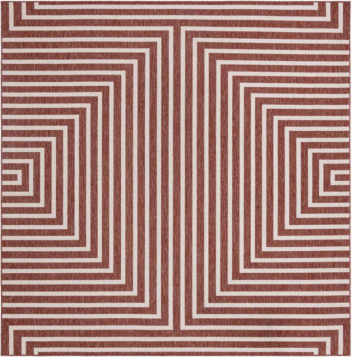 10' x 10' Easy-Clean Modern Indoor / Outdoor Square Rug