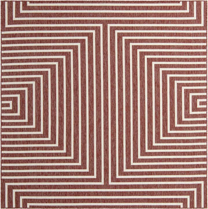 7' 10 x 7' 10 Easy-Clean Modern Indoor / Outdoor Square Rug