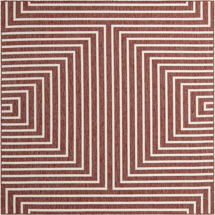 Detail image of 7' 10 x 7' 10 Easy-Clean Modern Indoor / Outdoor Square Rug