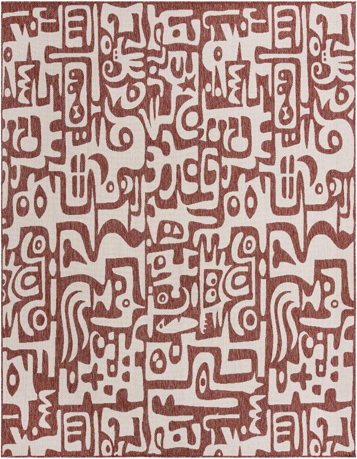 Detail image of 10' x 10' Easy-Clean Modern Indoor / Outdoor Square Rug