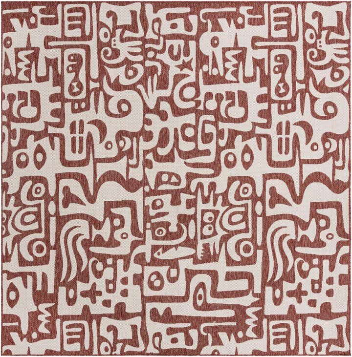 10' x 10' Easy-Clean Modern Indoor / Outdoor Square Rug
