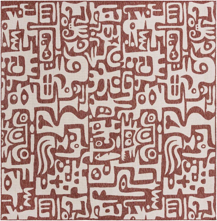 Detail image of 10' x 10' Easy-Clean Modern Indoor / Outdoor Square Rug