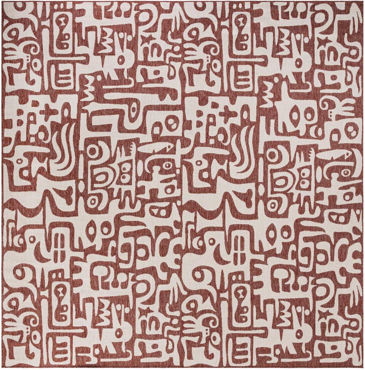 Detail image of 12' x 12' Easy-Clean Modern Indoor / Outdoor Square Rug