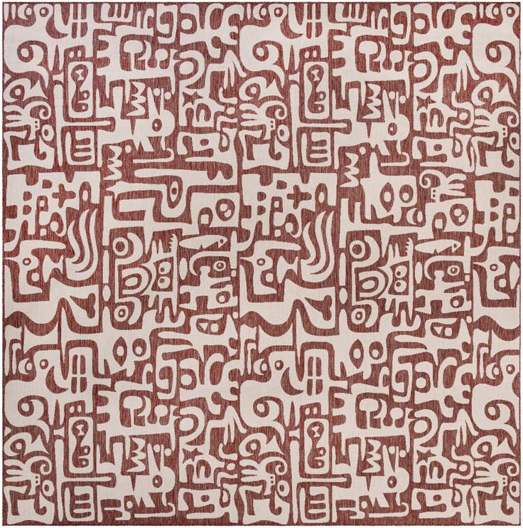 Detail image of 13' x 13' Easy-Clean Modern Indoor / Outdoor Square Rug