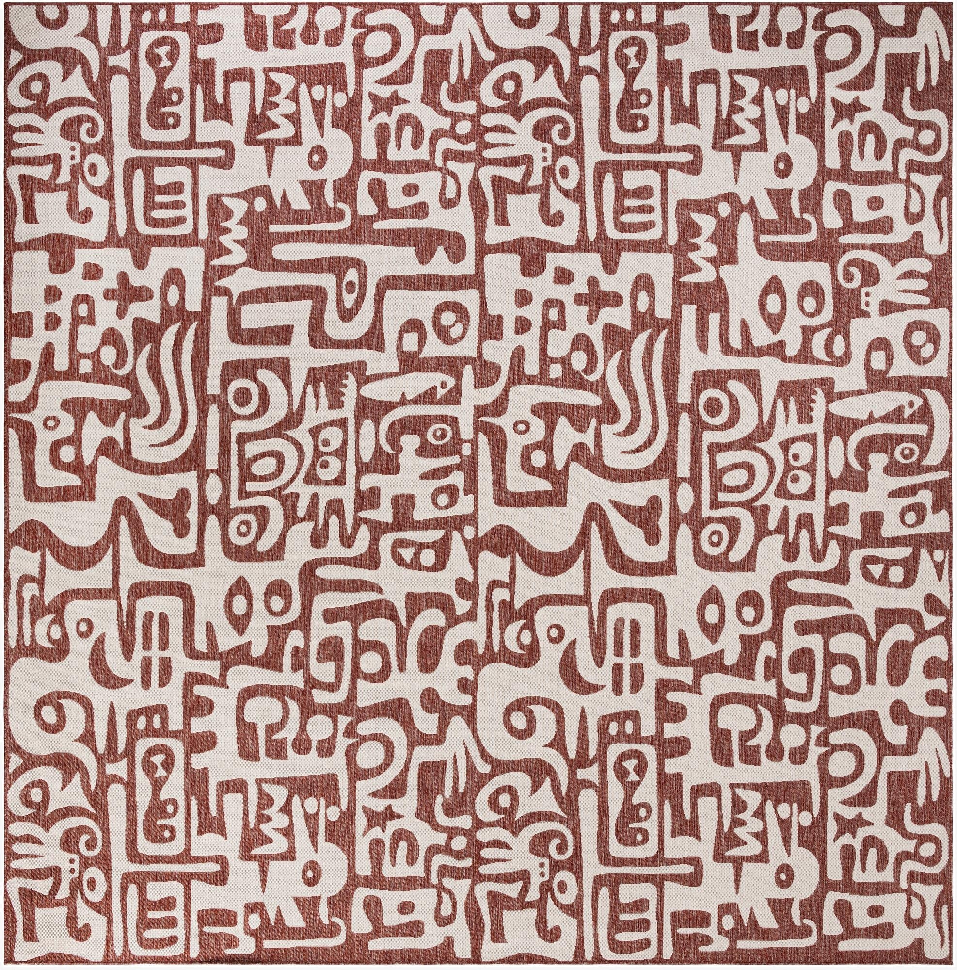 12' x 12'  Washable Modern Indoor / Outdoor Square Rug